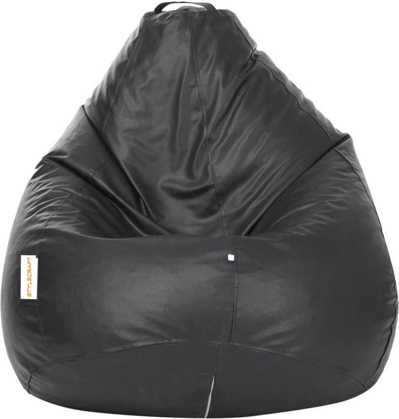 Black-Bean-Bag-Stylecraft.jpg Stylecraft Black Bean Bag With Beans - Image 1