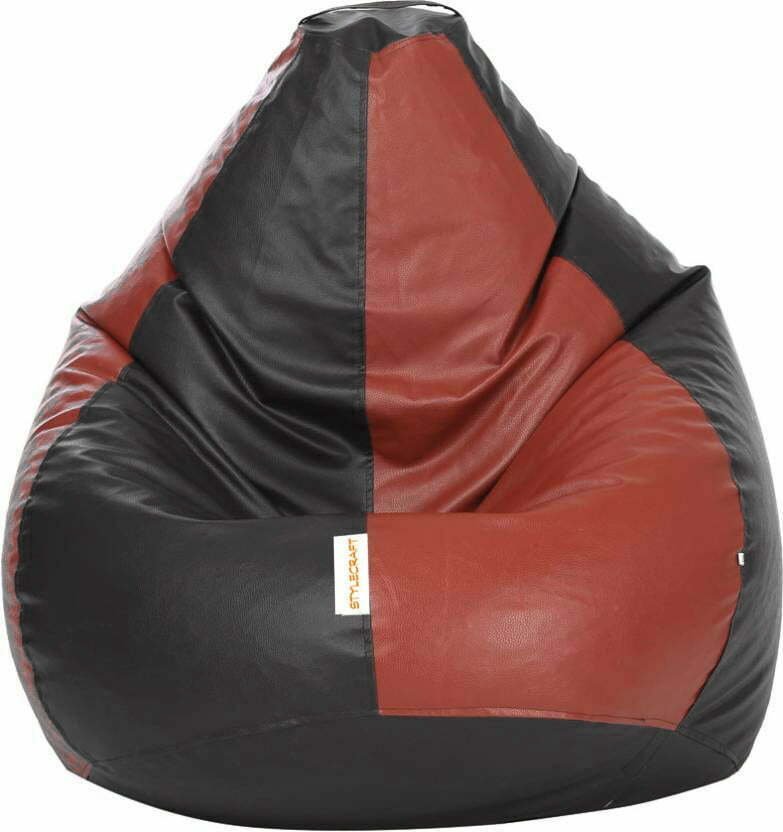 Tan-Black-Bean-Bag-1.jpg 3XL Bean Bag Without Beans | Premium Leatherette | Bean Bag Chair | Cozy & Ideal for Any Space - Image 1
